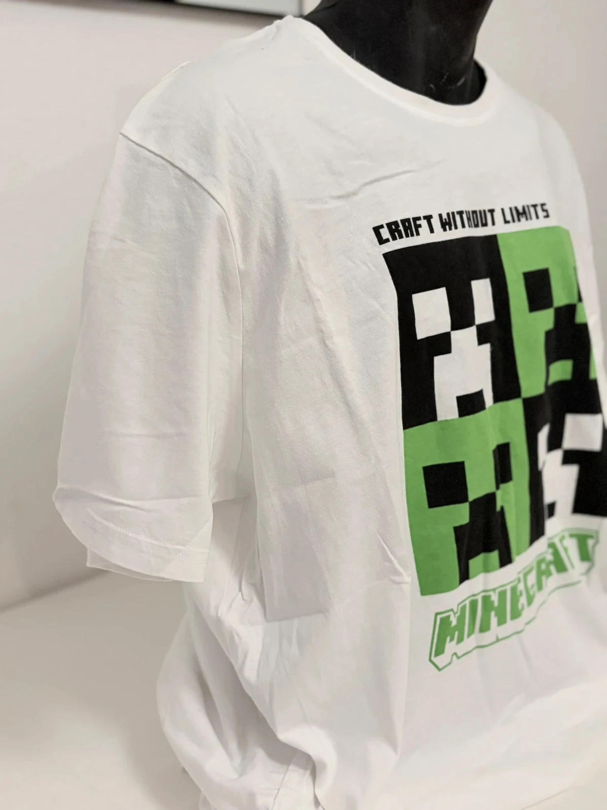 Official Minecraft White Creeper Short Sleeve T-Shirt 100% Cotton Men's XXL – photo 3